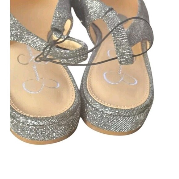 Jessica Simpson  Slingback Flat Women's 7M Silver Glitter Pointed Toe Event - Picture 4 of 7